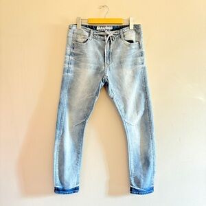 Parasuco Light Wash Slim Jeans w Zipper Fly &Drawstring Waist - Size 27 EUC